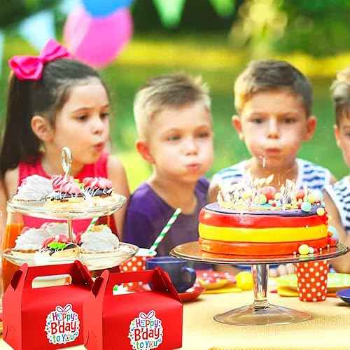 Miniatura 3 de 30 cajas de regalo a dos aguas, pequeñas cajas de regalo de papel kraft de cartón rojo para fiestas, postres, dulces, galletas, cumpleaños, baby