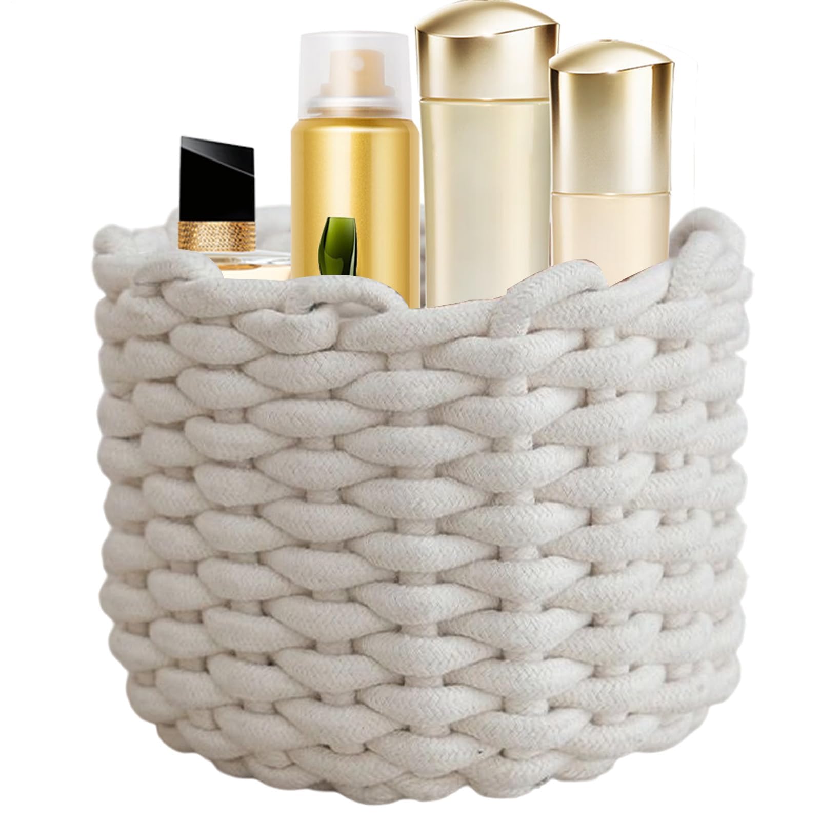 MRKU Basket Storage Box Kitchen Rope for,Rope Laundry,Clothes Organizer Home for Living Room Daily Dorm Nursery Bathroo