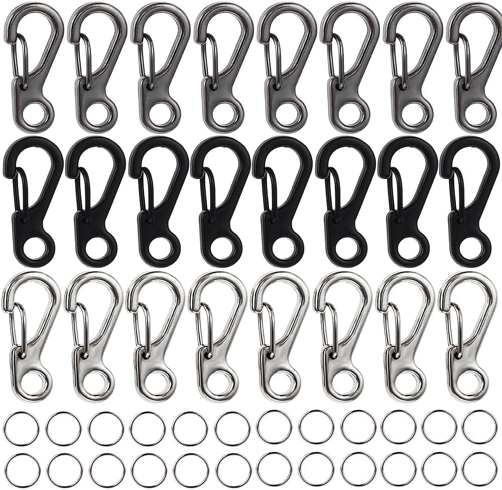 48Pcs Mini Carabiner Clip Key Carabiner Aluminum Keyring Clips Snap Hooks for Backpack Travel Camping Hiking Outdoor Edc Survival Gear
