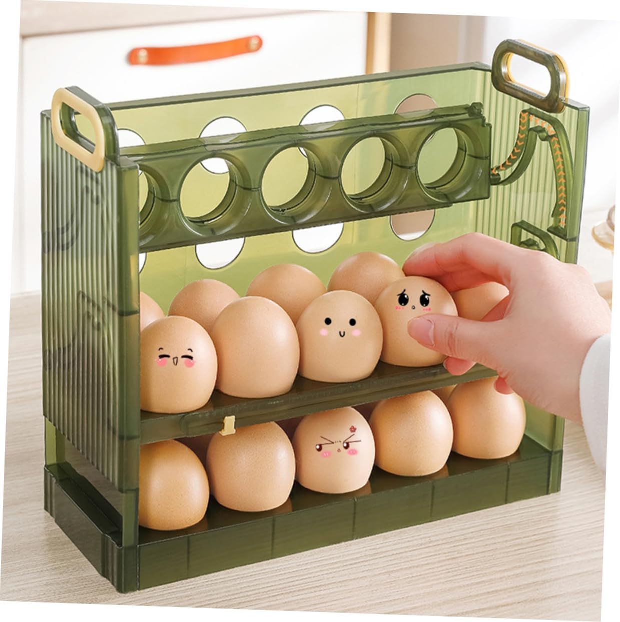 Three-layer Holder for Refrigerator Multi-functional Storage Container Markers for Organizing Kitchen and Fridge
