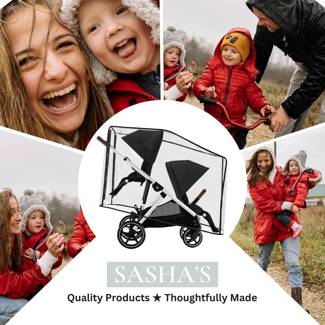 Rain Cover for Cybex Gazelle S Double Stroller (Compatible for Cybex Gazelle S, Gazelle S 2, and e-Gazelle S) - Double Weather Shield (Stroller Not Included)