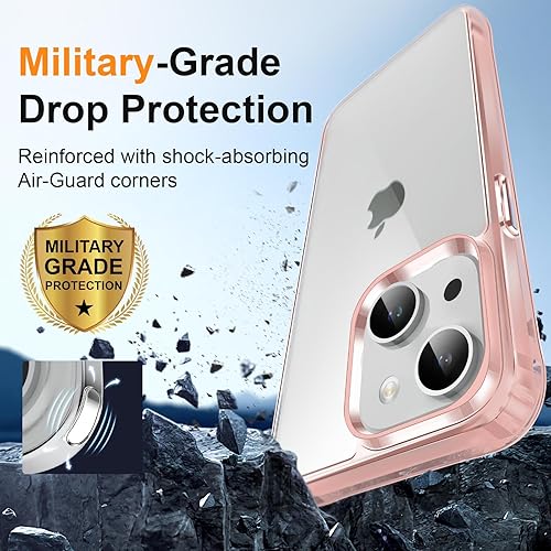 Miniatura 3 de MOCCA Funda transparente compatible con iPhone 15, no amarillea, compatible con carga inalámbrica, delgada, a prueba de golpes, transparente, a