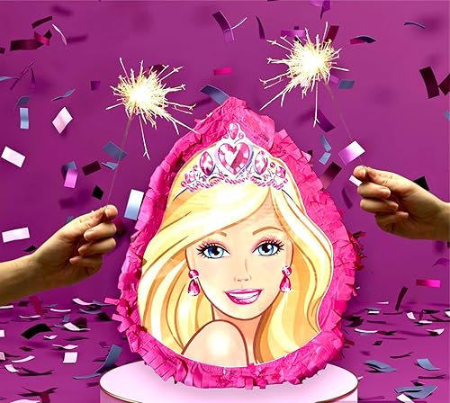 Miniatura 6 de Piñata de muñeca de moda para cumpleaños y fiestas con tematicas divertidas para niños en forma de tambor con animación de princesas