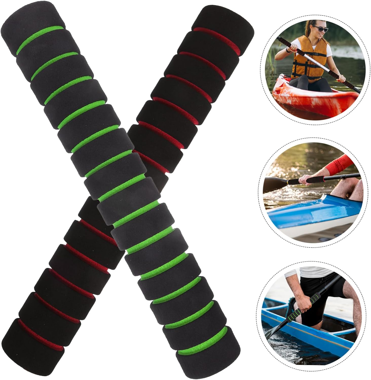 WOONEKY Colorful Sponge Grips Sponge Kayak Paddle Grip Non-Skid Paddle Grips Professional Paddle Protector Kayak