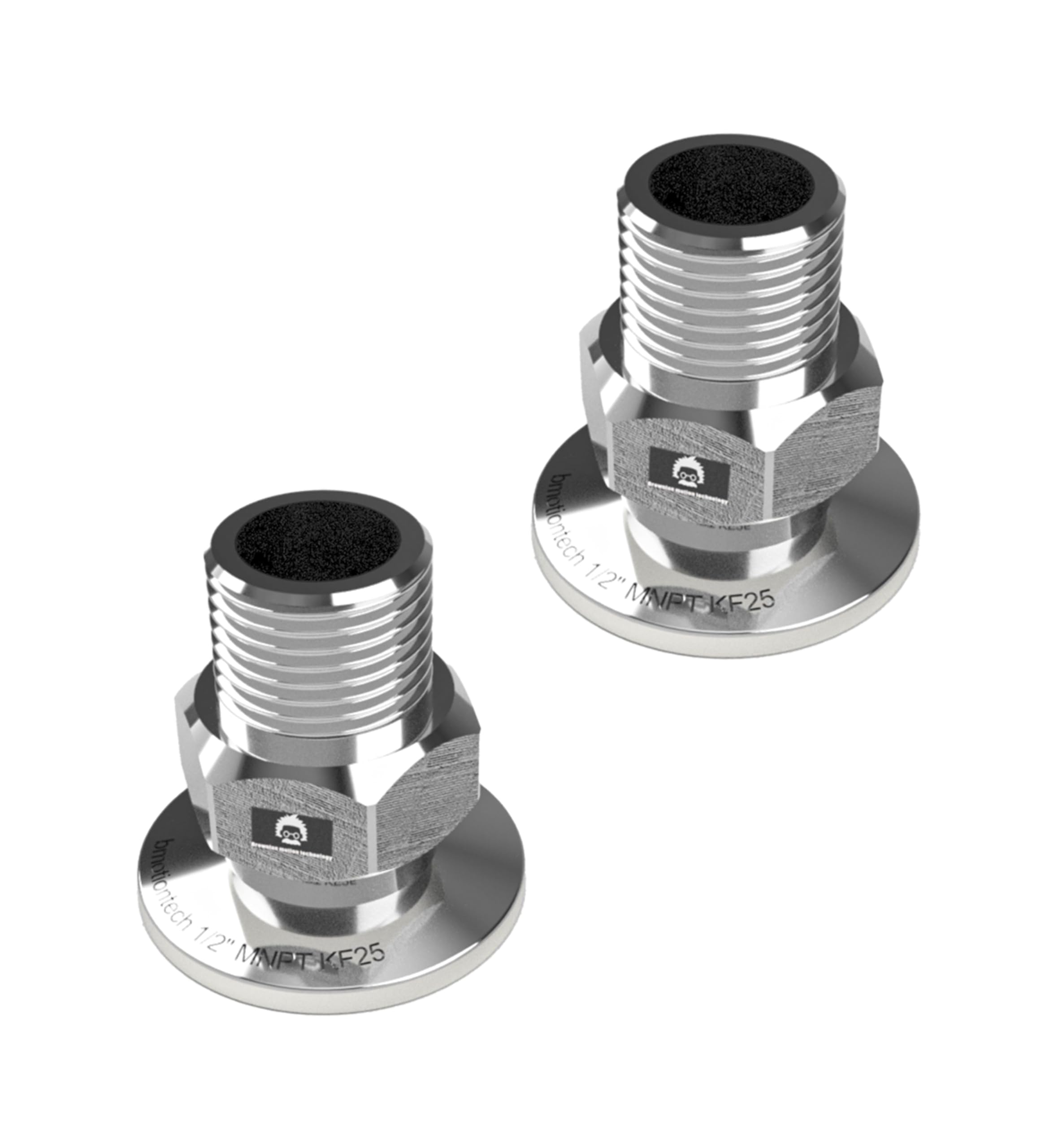 bmotiontech 1/2" MNPT Male NPT to KF25 NW25 Flange Fitting adapter (ISO-KF KF25 QF25 NW25) (1/2" MNPT KF25 x 2PCs)
