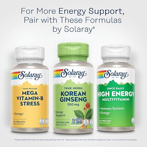 Vista 11 de SOLARAY Ginseng coreano 550 mg - Raíz de ginseng - Suplementos de estrés, resistencia física y energéticos - Sin OMG, vegano, verificado