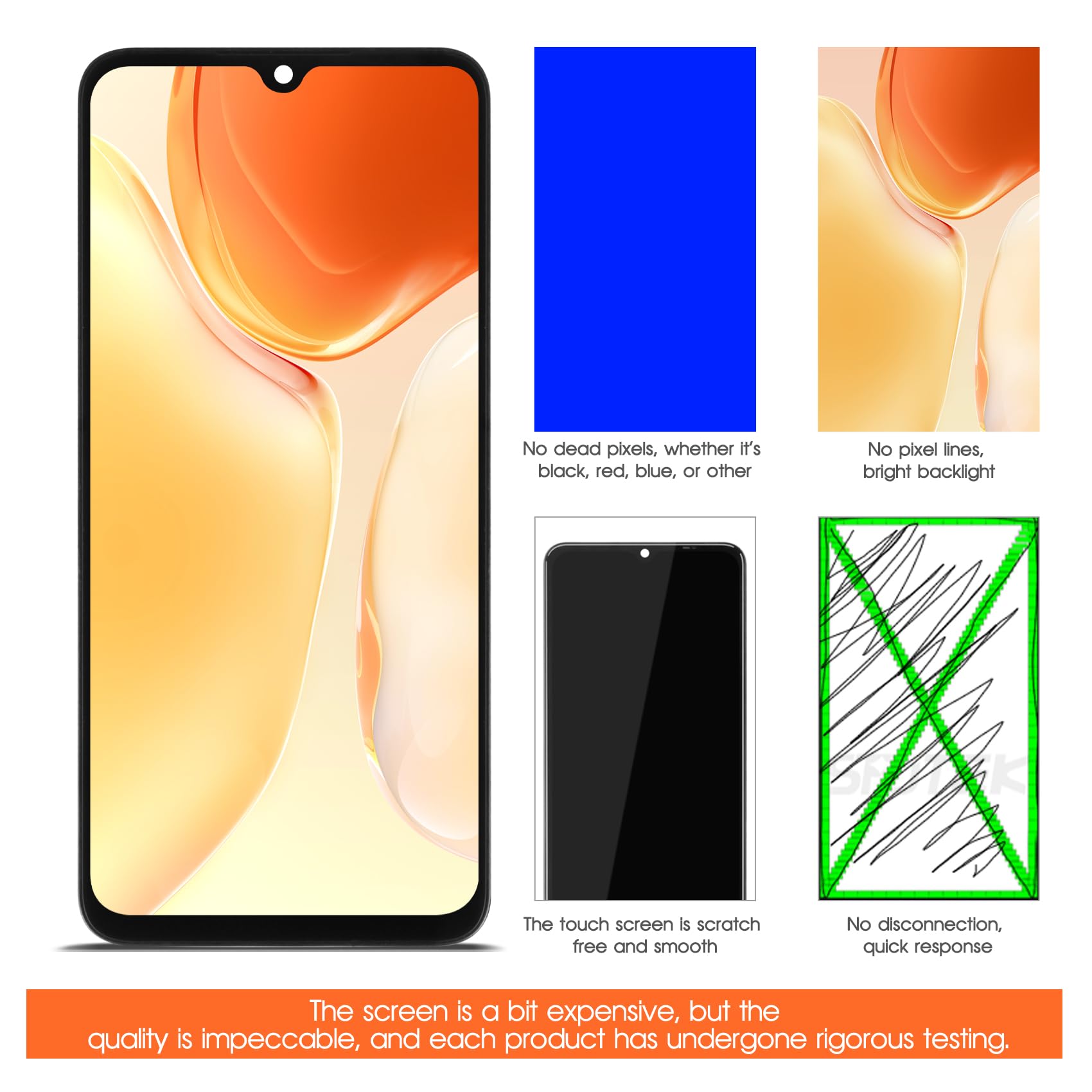 pour Samsung A05S LCD Écran pour Samsung Galaxy A05S SM-A057G SM-A057F SM-A057M 6.7" LCD Display Ecran Remplacement Tactile Digitizer Assemblée avec Outils, Noir avec Cadre