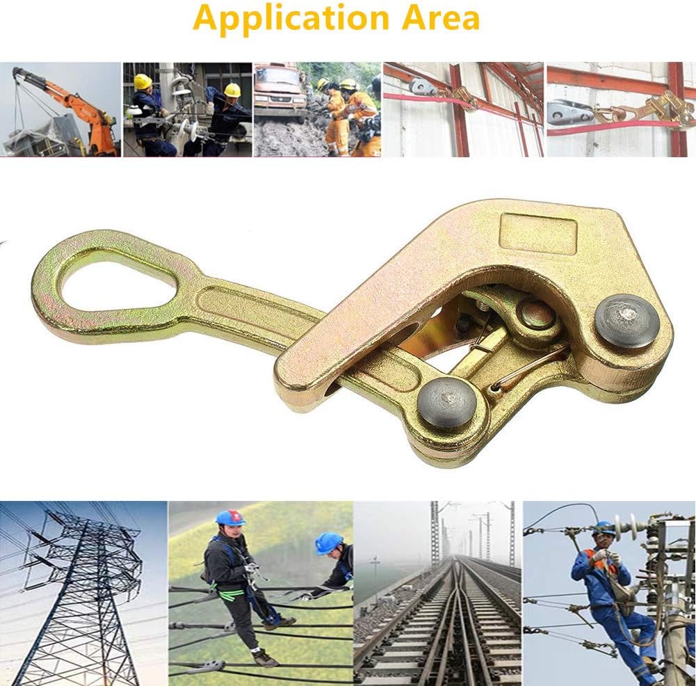 Haven's Wire Grip Steel Pulling Tool for Wire Rope Cable Haven Grip Clamp Wire Pulling Grip Power Hand Puller Pulling Tightening Tool Multifunctional Jaw Non-Slip (0.5Ton/1102Lbs,Grip Range1-10mm)