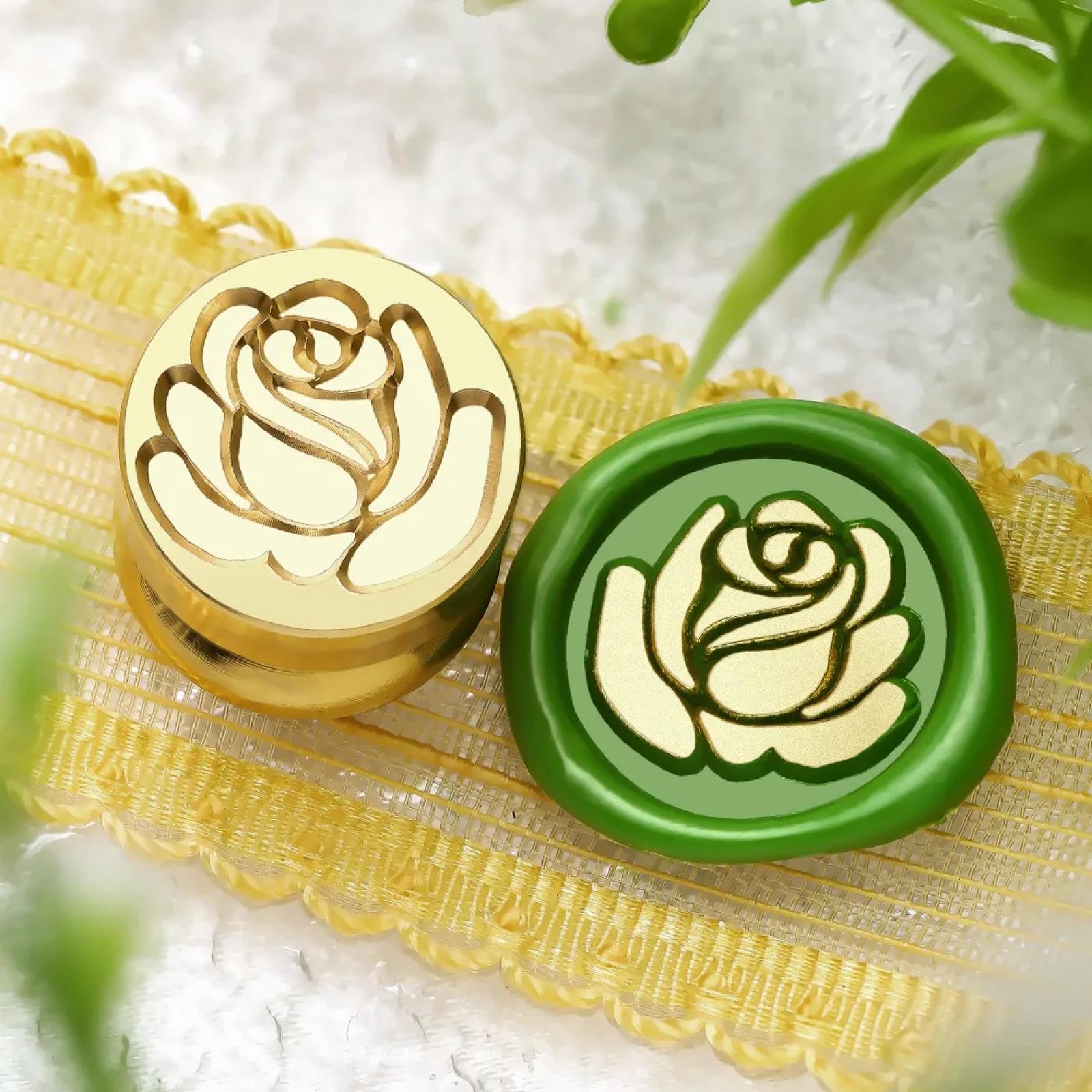 Vintage Wax Seal Stempel, 2,5 cm Boom Liefde Bloem Kroon Rose Wax Seal Stempel Retro Antieke Zegellak Scrapbooking Stempels voor Bruiloft Uitnodiging Decoratie Stijl 10