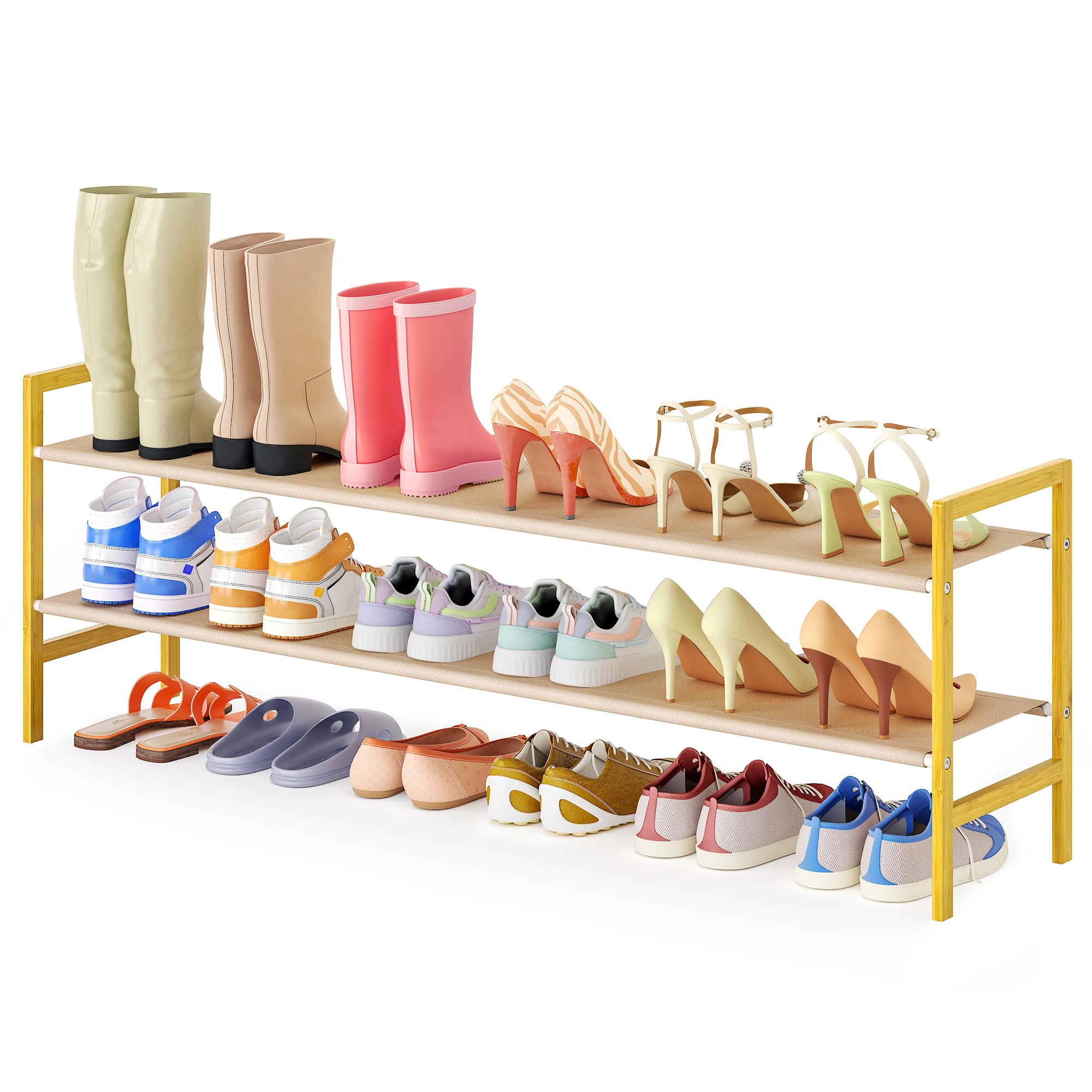 Amazon.com: LVNIUS Long Shoe Rack for Closet Floor,2 Tier Wide