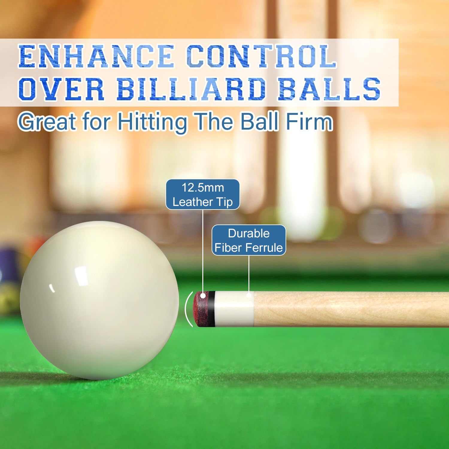 2-Piece Canadian Maple Pool Cue Stick with Portable Hard Case -12.5mm Leather Tip, 58" Billiard Sticks 19 oz/ 20 oz - Precision Crafted for Straight Shots and Balanced Performance