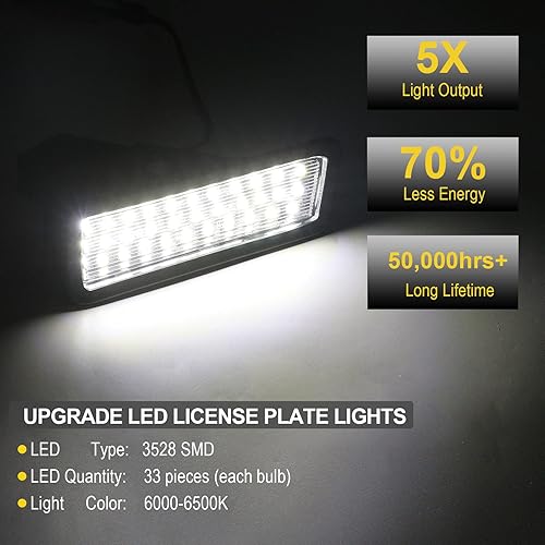Miniatura 2 de R&F Auto Luz LED de matrícula blanca de repuesto para Ram 1500 2019-2024 2019-2024 Juego de lámpara de parachoques trasero de repuesto de lente