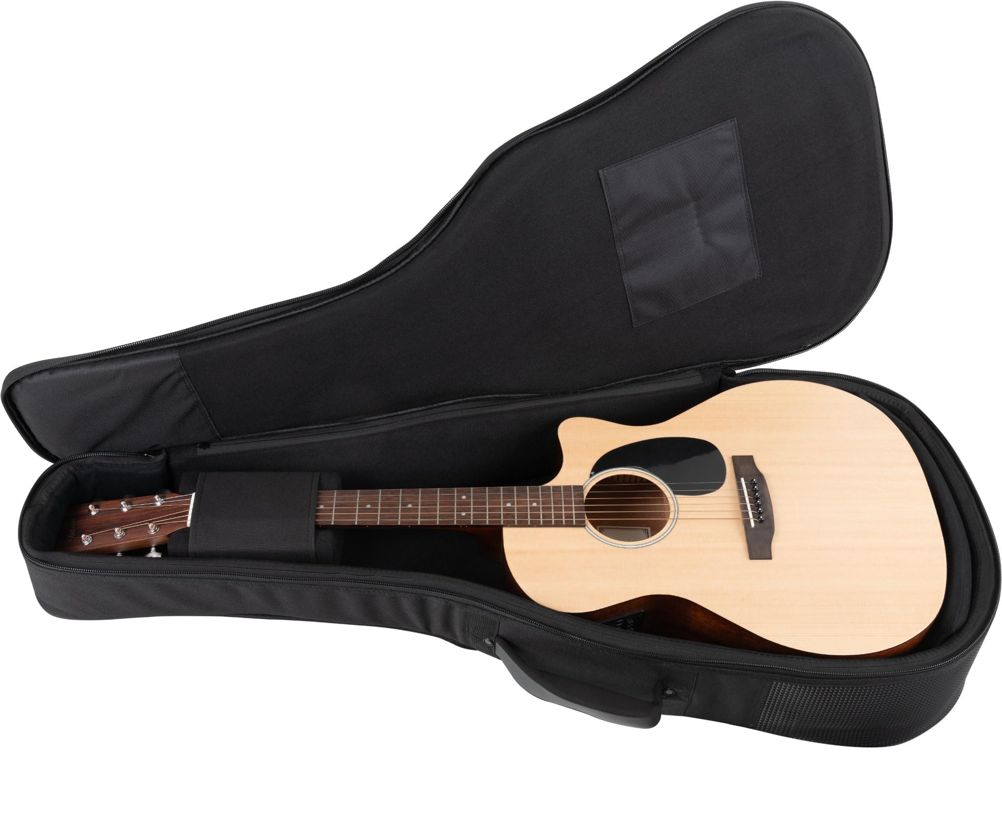 Shaman WGBT-4122BK Westerngitarre Tasche - Dick gepolsterter Gigbag für Akustikgitarren - Verstellbare Halsstütze - Gepolsterte Außentasche mit extra Tablet-Fach - Mit Rucksackgarnitur - Schwarz