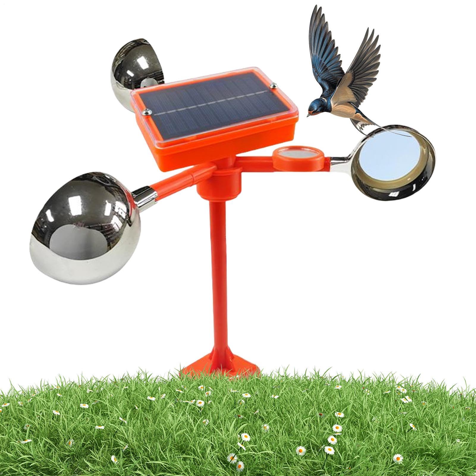 Répulsif oiseaux solaire à rotation 360° étanche pour jardin et toit