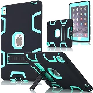 iPad Pro 12.9" Case,AICase Heavy Duty Hybrid Shockproof Hard Case Cover Rubber Stand for 2017(A1670/A1671) Apple iPad Pro 12.9 inch (Black/Mint Blue)