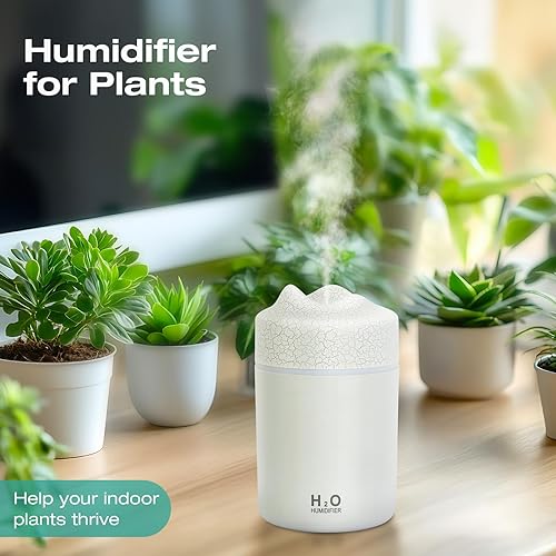 Miniatura 7 de Mini humidificador blanco, humidificador pequeño de niebla fría de 10.1 fl oz, humidificadores de escritorio personales alimentados por USB para
