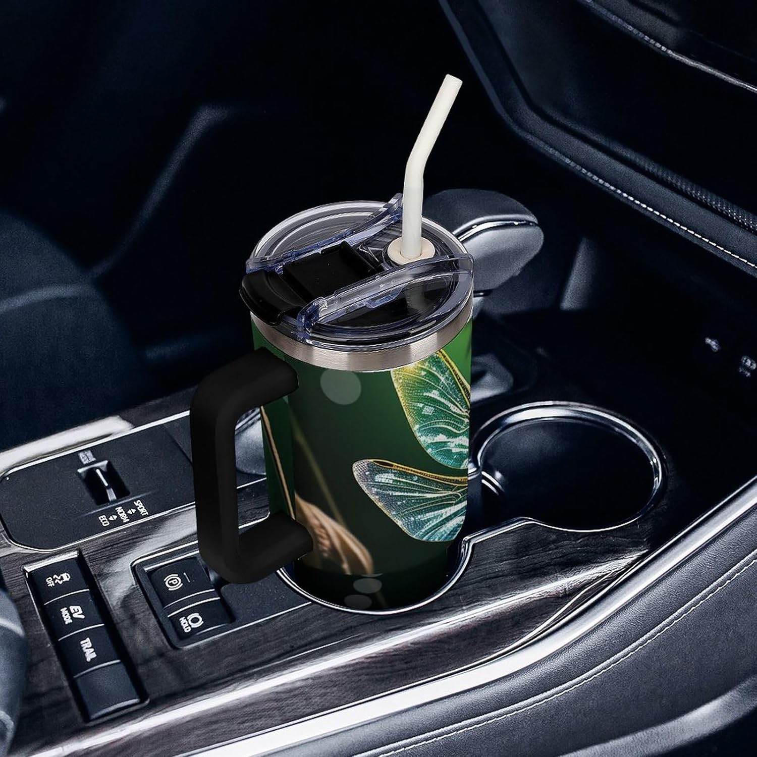 40 Oz Tumbler with Straw And Lid Dragonfly Green Insulated Travel Coffee Mug Stainless Steel Water Bottle Vacuum Insulated Tumblers for Sport Work Car Travel Weekends