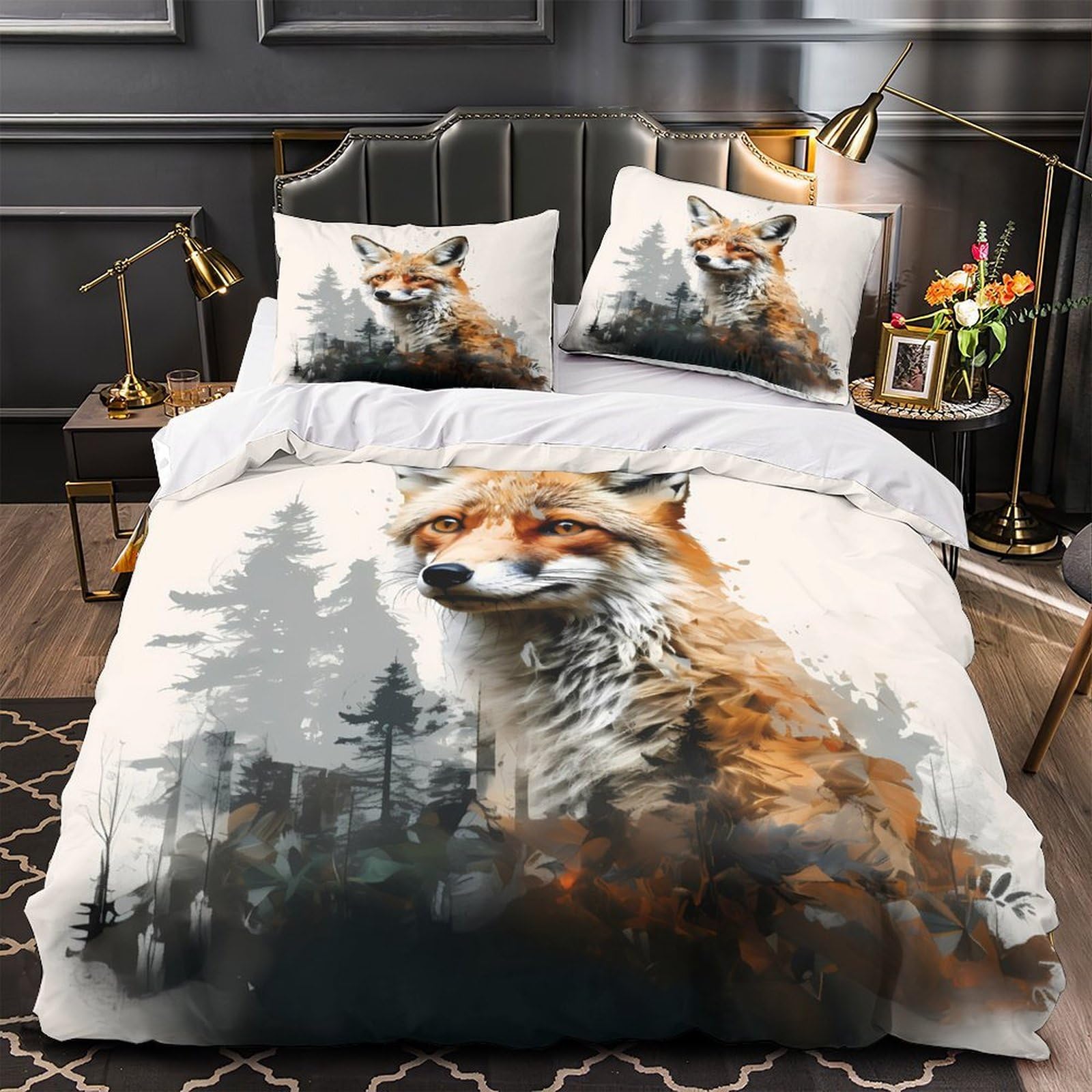 Housse de couette cerf hypoallergénique et douce en microfibre imprimée 3D