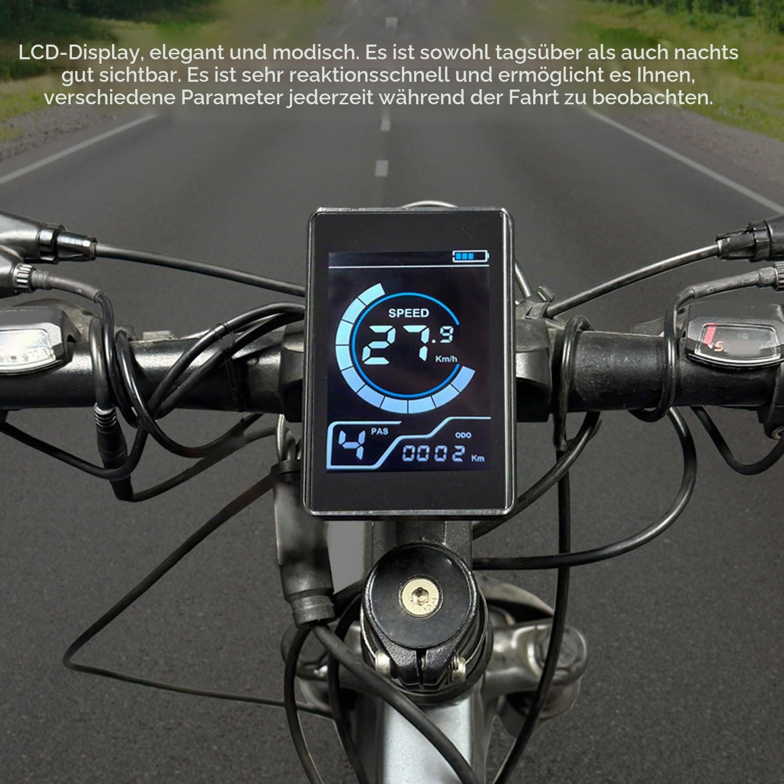 SENECESLI Elektrofahrrad LCD Display, 5 Pin E Fahrradanzeigescheibe Bedienfeld Wasser, Geeignet für Elektrofahrräder Modifikation Geeignet