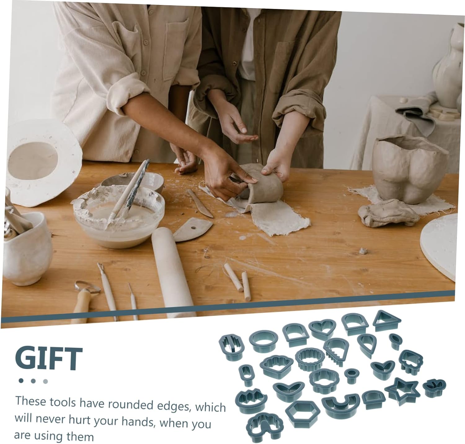 SEWACC 4sets DIY Jewelry Tools Clay Molds Polymer Clay Cutters Earring Making Pottery Craft