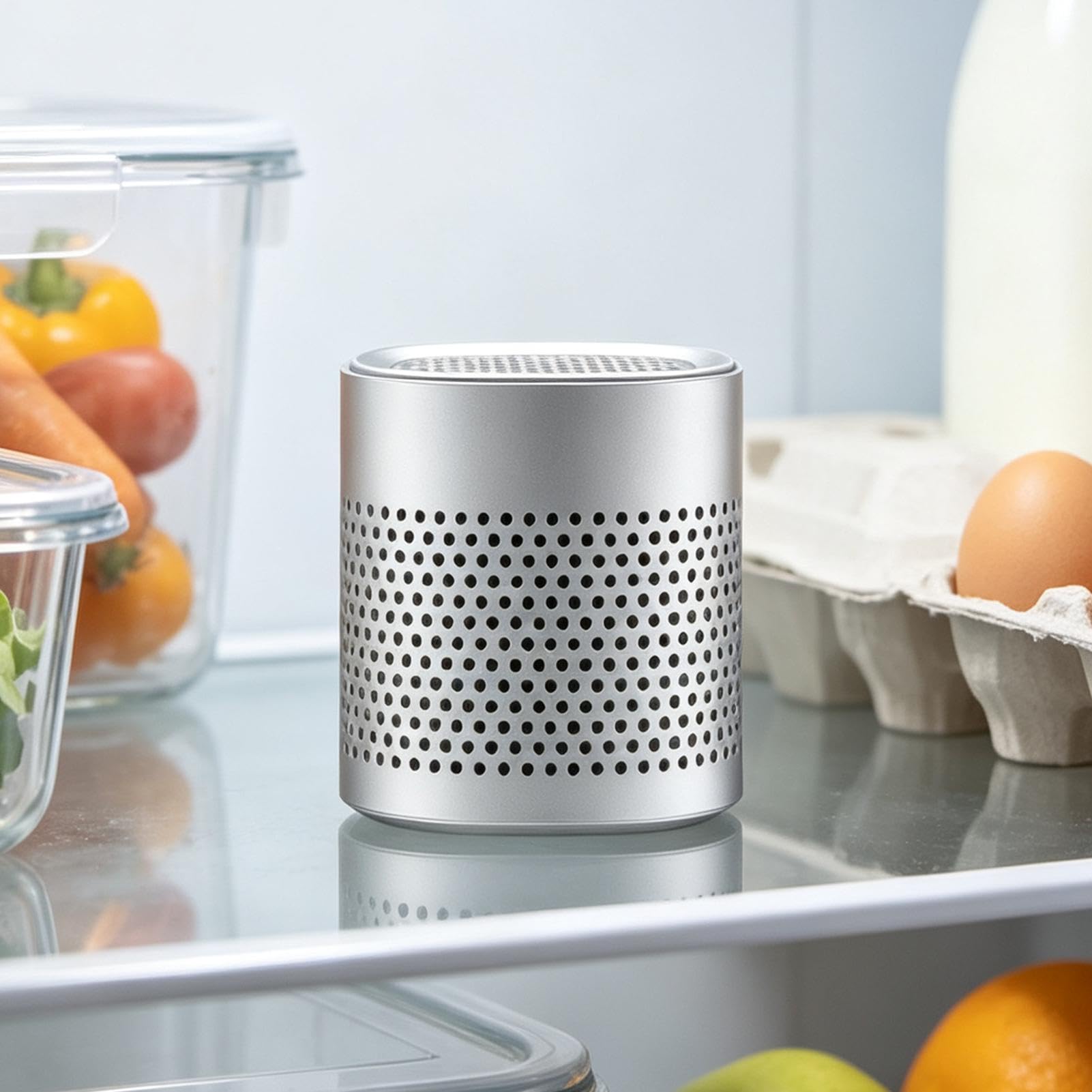 Deodorante per frigorifero in acciaio inox, senza spina, fino a 10 anni
