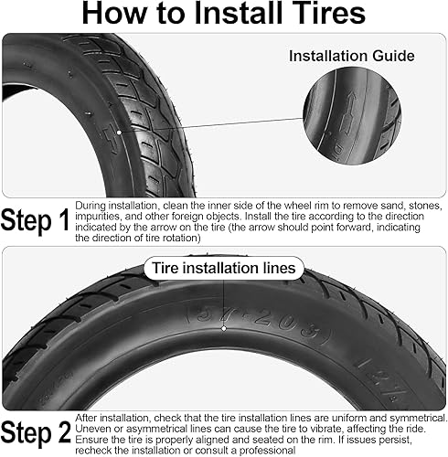 Miniatura 5 de Juego de neumáticos de scooter y tubo interior de 12 12 x 2 14 (12.5 x 2.25), resistente a las espinas, neumático de rueda delantera de 12.5