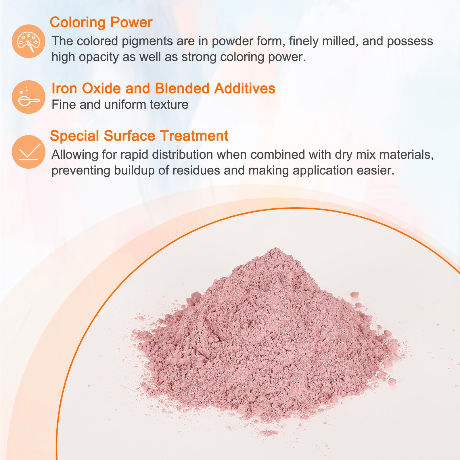 QUARKZMAN Polvere Di Ossido Ferro Per Pigmento Per Calcestruzzo 300 Mesh 3.5oz (100g) Pigmento Per Malta Ossido Ferro Per Vernice Per Piastrelle Pastello Cemento Calcestruzzo Rosa Pastello