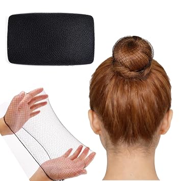 Hair Net 100Pcs 21Inch Hair Nets High Elastic Nylon Edge Invisible Hairnets for Food Service Women Dancer Wigs Cooking Buns Black
