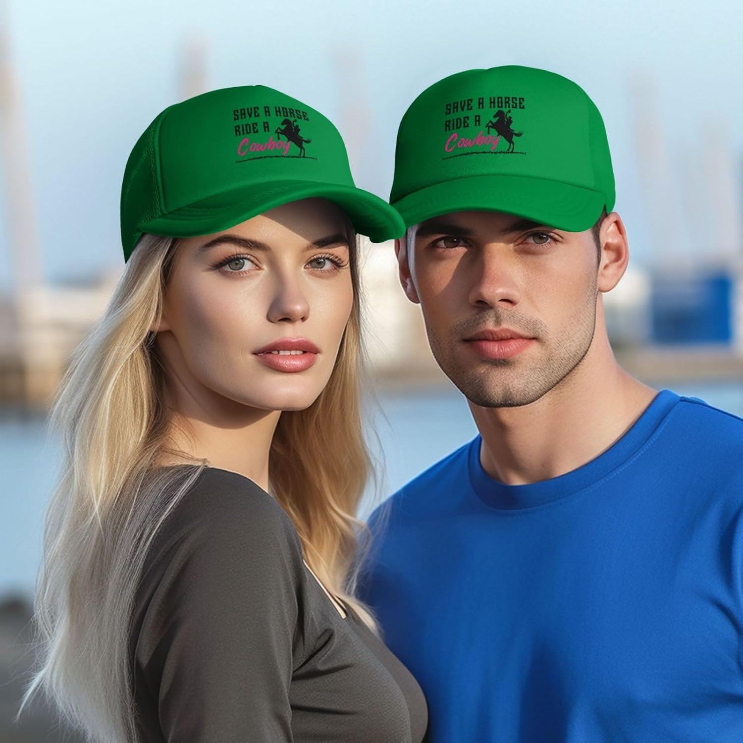 Save A Horse Ride A Cowboy Mesh Hat Black Baseball Cap for Men Women Funny Trucker Hat Gifts