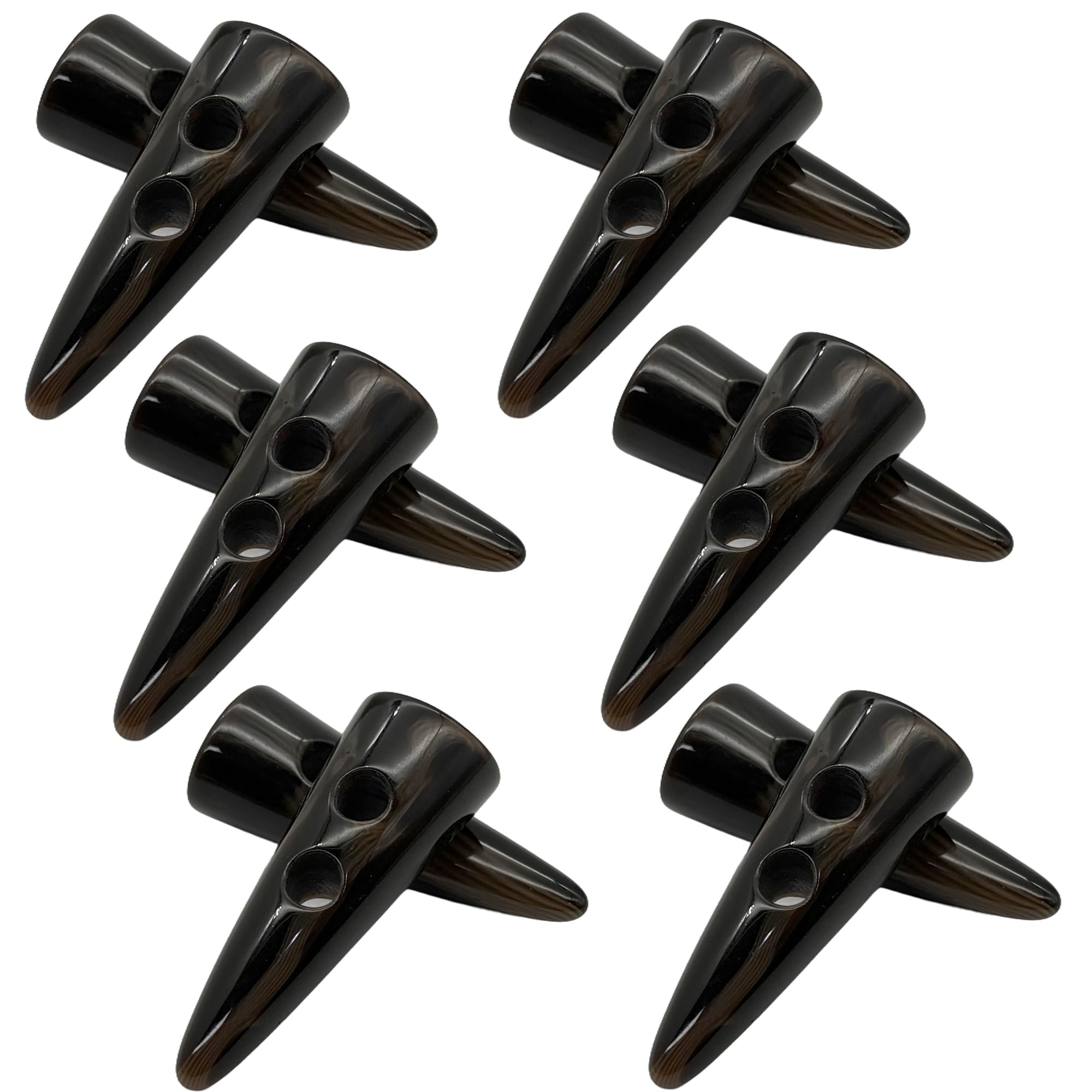 Alamari Bottoni A Levetta In Legno Con Cornetti In PU - 16 Paia, 4 Colori (beige, Nero, Caffè, Marrone), Lunghezza 16 Cm, Per Cappotti E Giacche