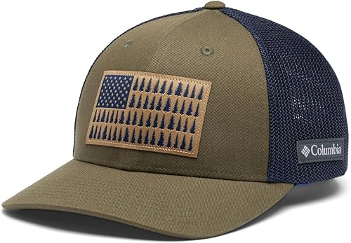 Miniatura 3 de Columbia - Gorra de malla con bandera con árboles unisex para adultos, corona alta