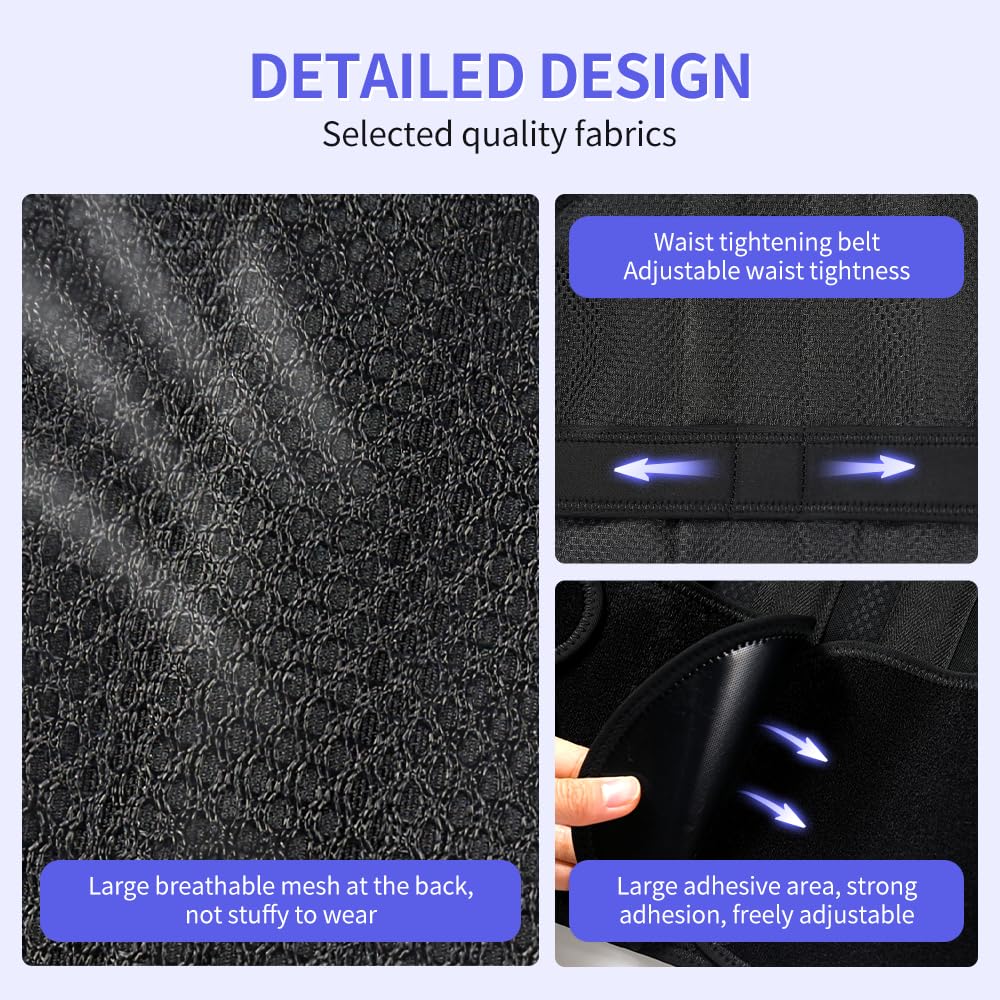 Fit Geno Back Brace Posture Corrector for Women and Men, Shoulder Straightener, Adjustable Full Back Support, Upper and Lower Back Pain Relief - Scoliosis, Hunchback, Hump, Thoracic, Spine Corrector (black, Small) - Image 4