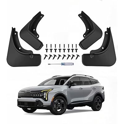 Mud Flaps for Kia Sportage 2023 2024 2025 2026, No Drill Front & Rear Splash Guards Custom Fit for LX EX SX Prestige X-Line X-Pro Hybrid, OEM Style Heavy Duty Thermoplastic Black Mud Guards