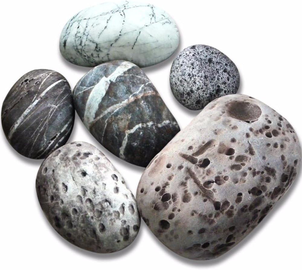 6 Piece Set Mixed Designs Big Huge Stone Pebble Rock Living Pillow Covers Pets Floor Cushions Decoration Throw Pillow Cases NO Filling