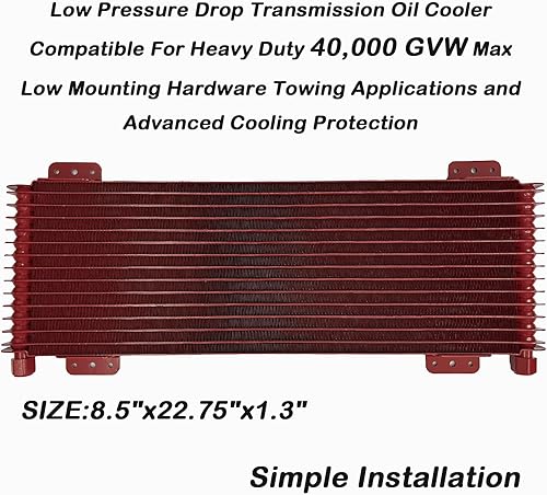 Miniatura 2 de Enfriador de aceite de transmisión de caída de baja presión 40k aceite de transmisión Cool Compatible para servicio pesado 40,000 GVW Max Low