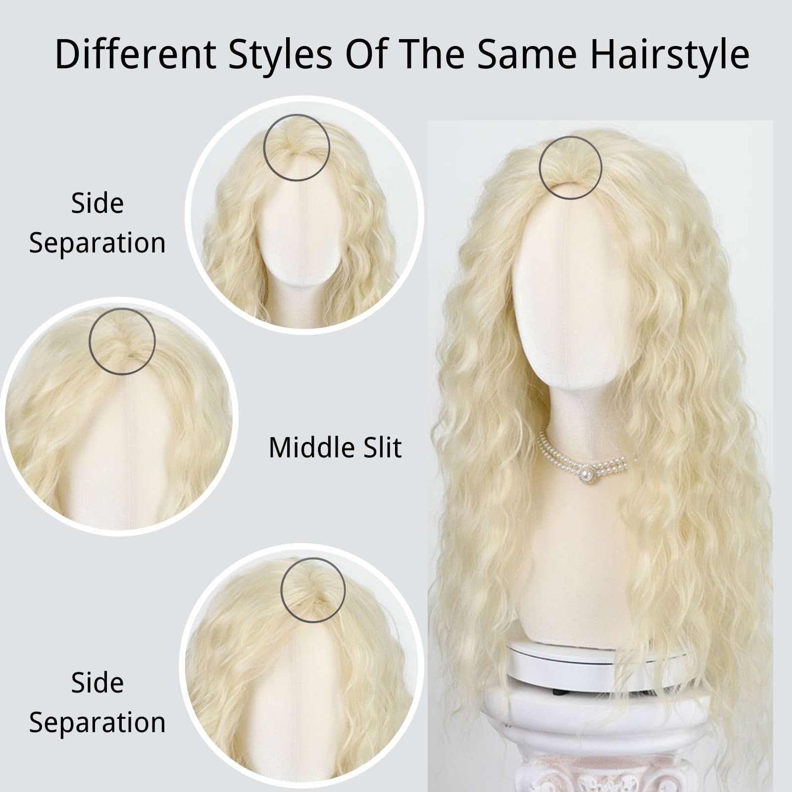 Light blonde heat resistant long curly wig Amazon.com : Siddiuop Long Blonde Curly Wigs for Women  main image 2