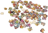 Vista 10 de Botones lindos para manualidades, madera sintética, 1.2 in de largo para ropa (ardilla, 50 unidades)