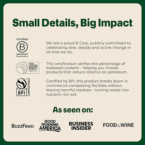 Vista 6 de TOSSWARE Natural - Juego de 1000 tapas planas para vasos fríos de 3.858 in a base de plantas, tapas transparentes alternativas de plástico, solo