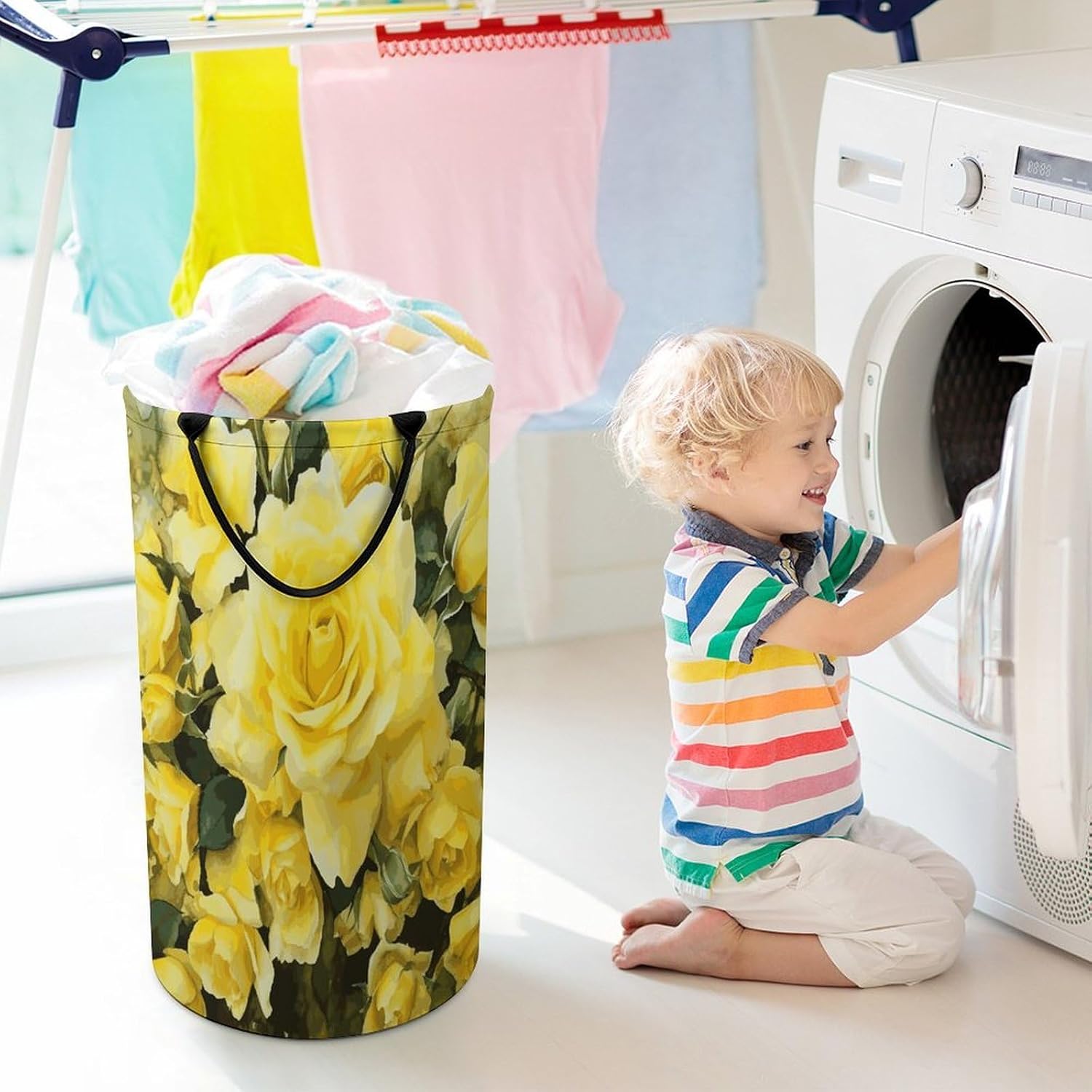 Dirty Clothes Basket Extra Large 110l Open Top Laundry Hamper With Portable Carry Handles, Foldable Waterproof Clothes Basket Spacious Laundry Bag For Bedroom Bathroom Laundry Room Dorm