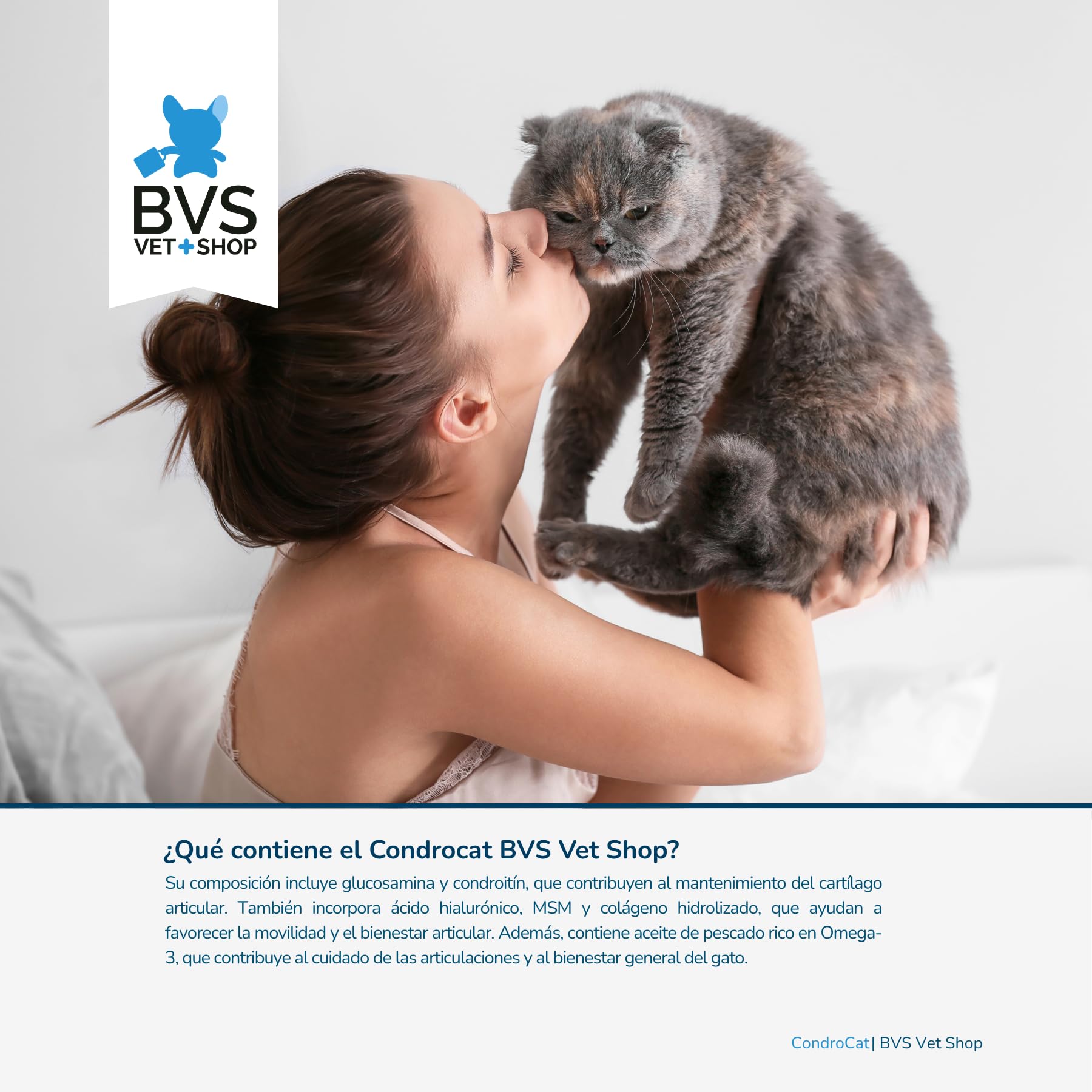 BVS Vet Shop | Condrocat para Gatos | Ayuda a Mantener Las articulaciones saludables de Gatos Que sufren en Las articulaciones, Edades avanzadas o sobrepeso | 1 unid. x 15 gr