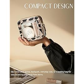 Small Makeup Bag for Purse Accessories Women Clear Cosmetic Mini Pouch Car Essentials Bag Leopard Print Clear Leather Make Up Travel Bag Organizer with Zipper Cute Compact Cheetah Little Toiletry Bag