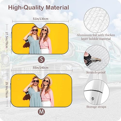Miniatura 4 de Parasol personalizado para parabrisas de automóvil, añade tu foto, logotipo, texto, imagen, personalizable, visera solar, protector solar plegable
