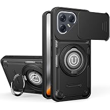 Compatible with Tecno Pova 7 Ultra 5G Case [with 1*Screen Protector] Compatible Magnetic, Slide Camera Cover, Protection Shockproof Black