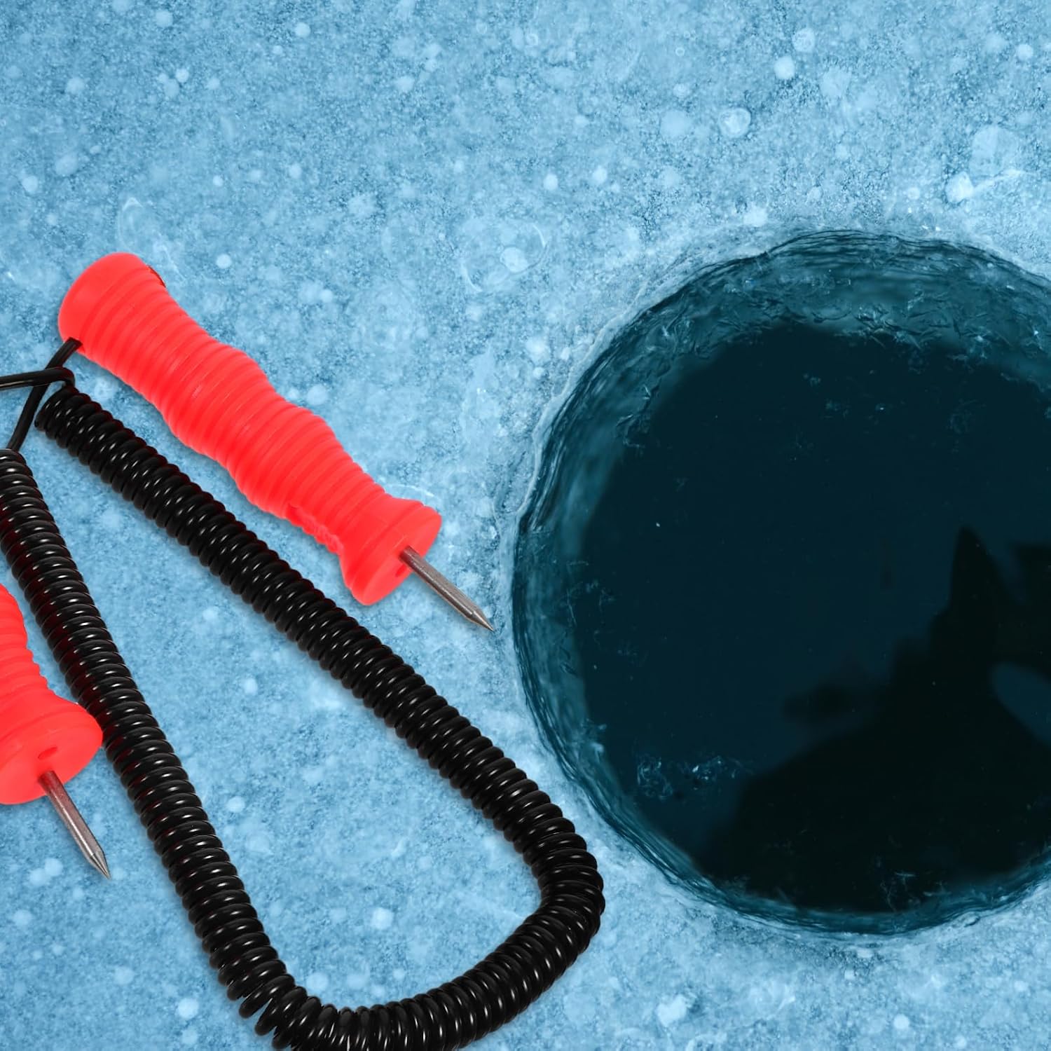 Outdoor Handheld Ice Crushing Tool Orange Strap Multi-Functional for Fishing Activities and Snow Removal and Efficient Breaking Equipment