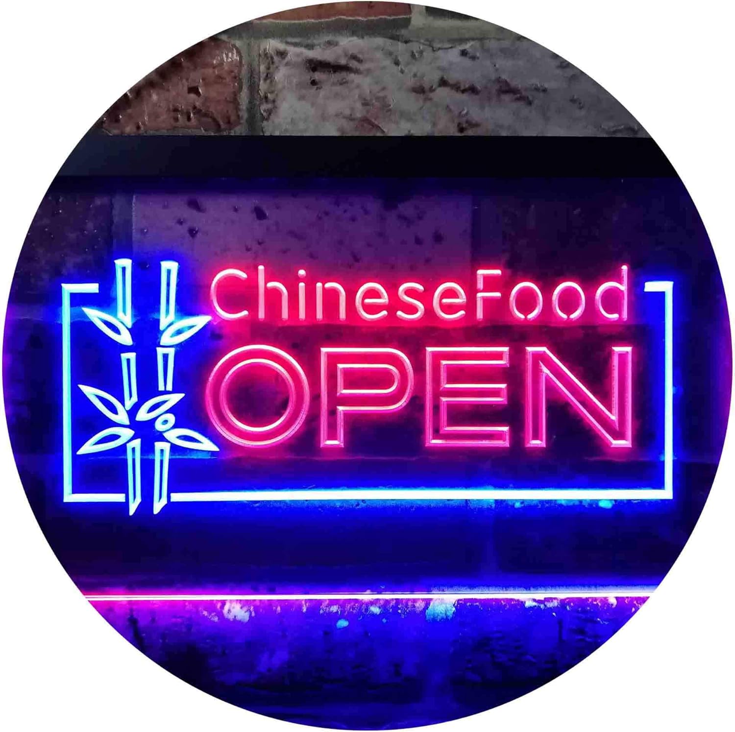 ADVPRO Chinese Food Restaurant Open Dual Color LED Neon Sign Blue & Red 24" x 16" st6s64-i0013-br