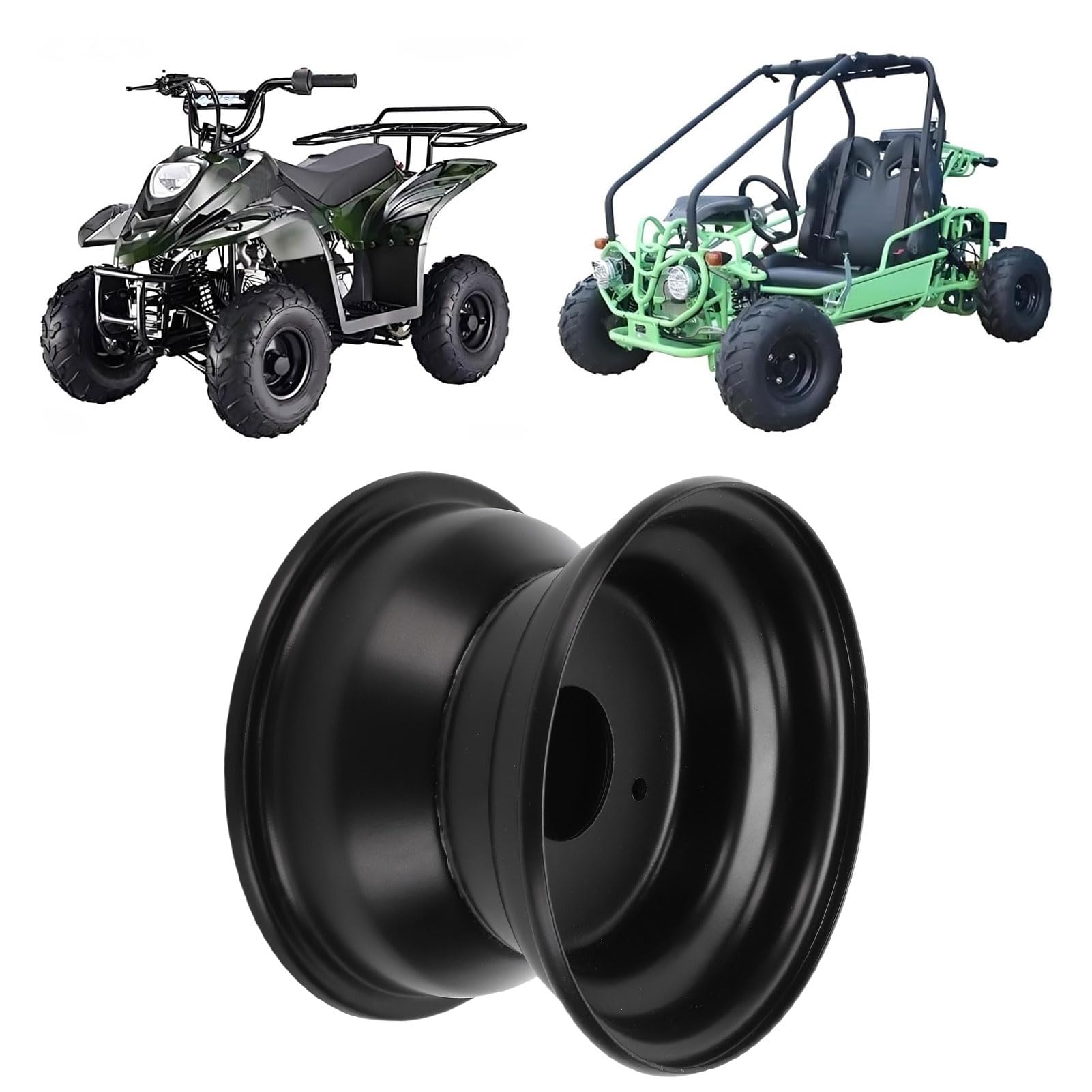 Llanta ATV 16x8-7 3 Agujeros Acero Alta Resistencia, Rueda Rin Aro Repuesto para Taotao GK110 ATK125A Quad Go Kart