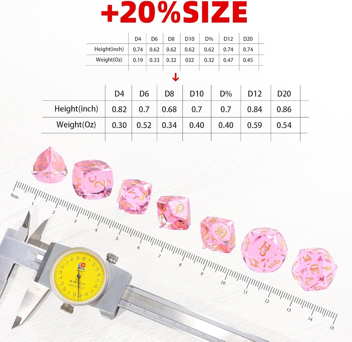 Crystal Amethyst Polyhedral Dice Set for DND (7-Piece) - Hand-Polished Gemstone Gaming Dice for Dungeons and Dragons & Tabletop RPGs, with Gift Case