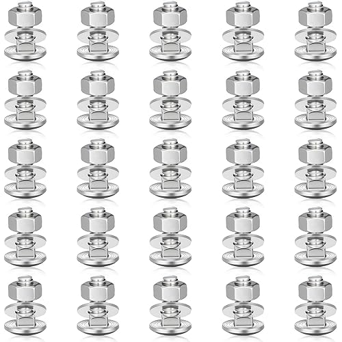 Miniatura 24 de Zonon 25 Juegos de Pernos de Carruaje y Tuercas de Acero Inoxidable de 1/4-20 x 1-1/2 pulgadas, Cabeza Redonda Cuello Cuadrado, Pernos de Carruaje