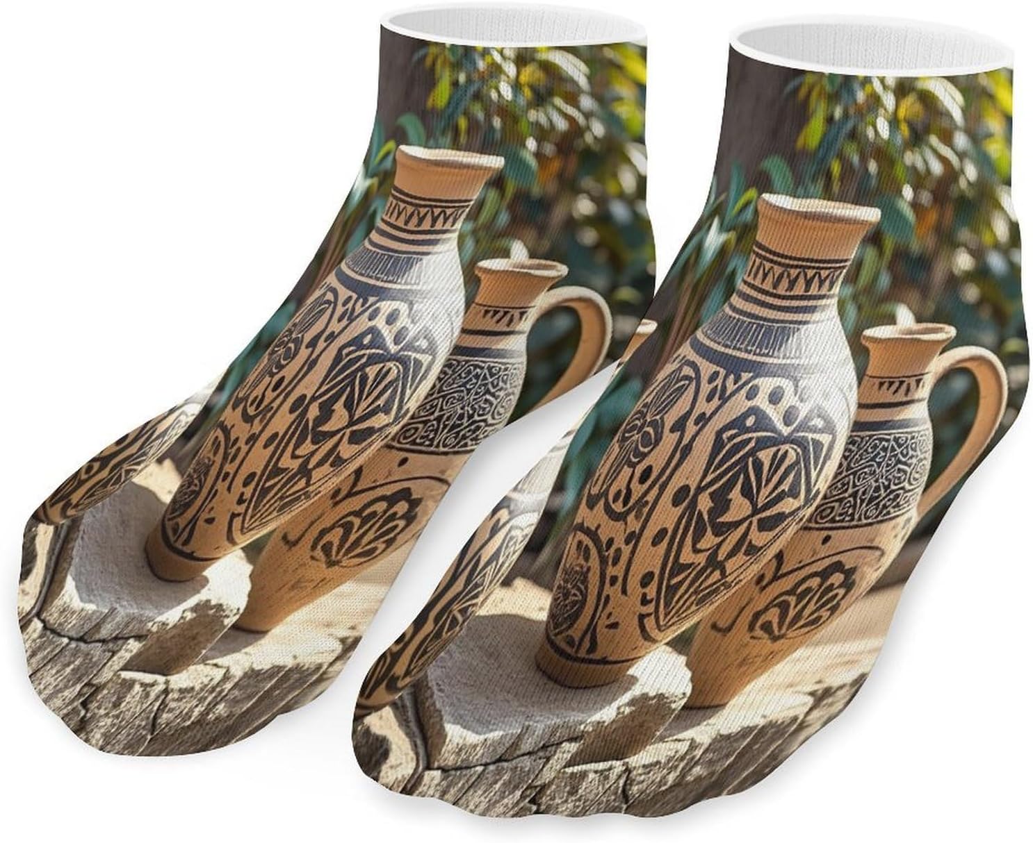 Africa Ethnic Pottery Ankle Sock-Low Cut Breathable,Basketball Socks for Men Women,Tube Socks for Work Sports
