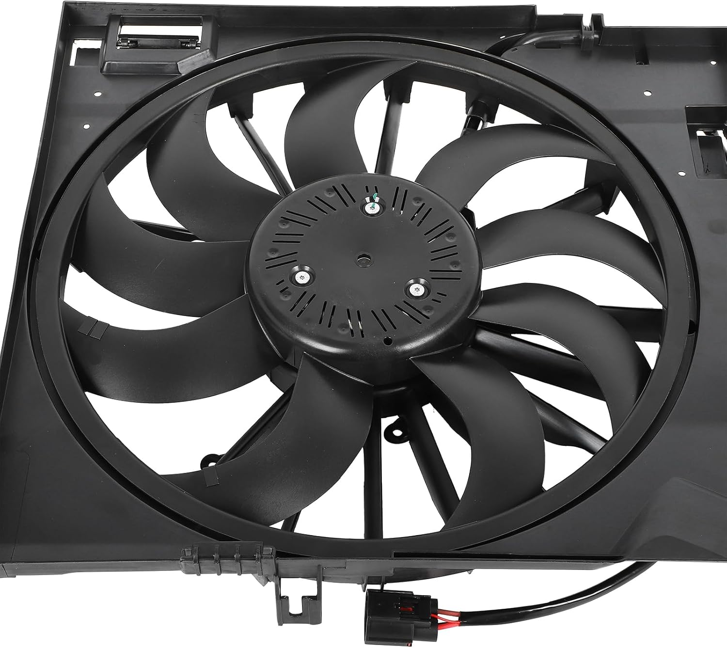 Cooling Fan Assembly Compatible with 2018-2019 for Jaguar for XJR575 5.0L 2014-2017 for Jaguar for XJR 5.0L, Black Radiator Fan Direct Fit Replacement for Engine Cooling Fan